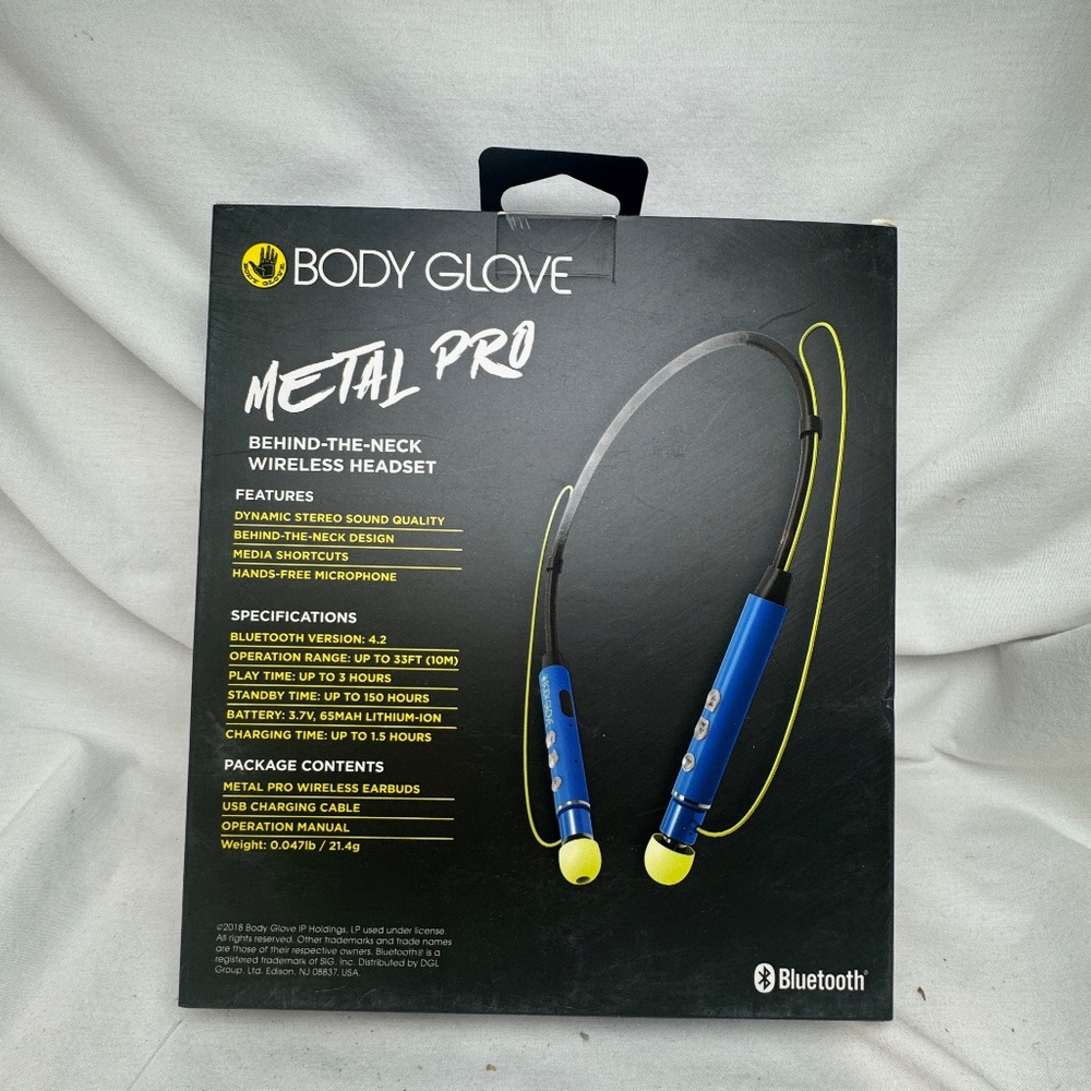 Body Glove Headphones Metal Pro Behind the Neck Wireless Headset